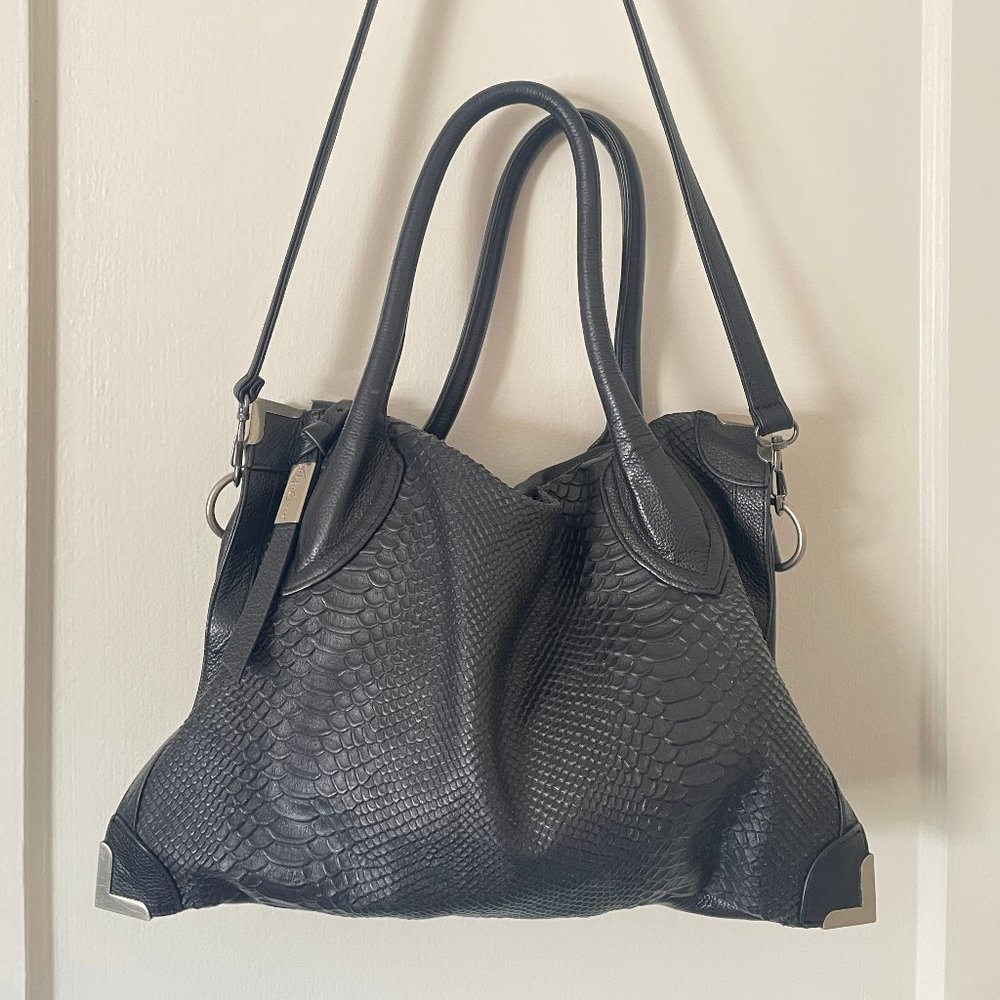 Foley + Corinna Snakeskin Shoulder Tote Bag